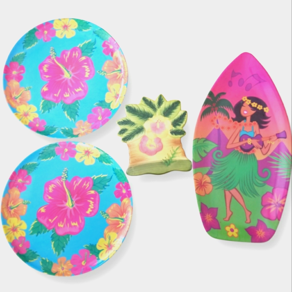 Luau Serving Platters & Ceramic Hot Plate